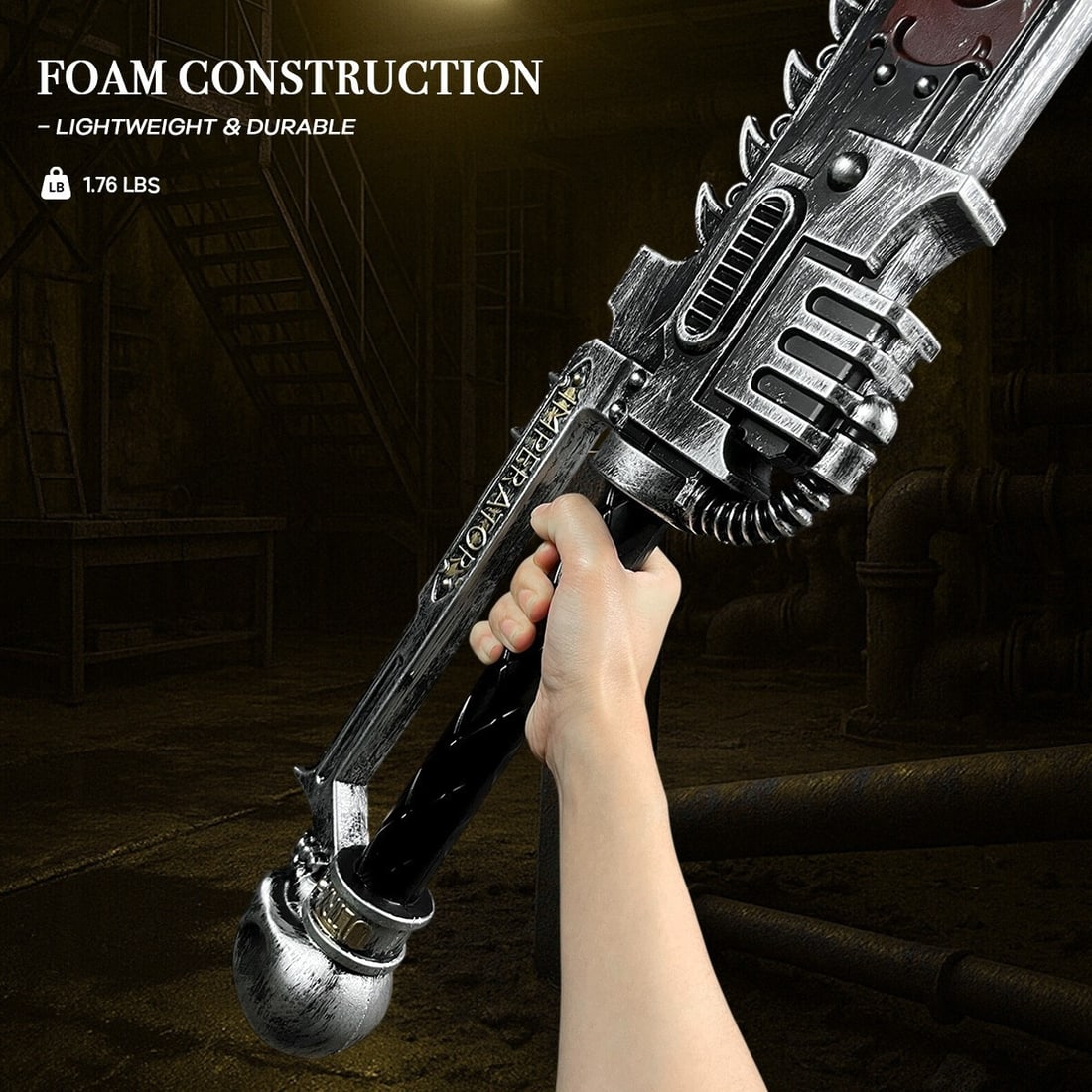 39in Foam Power Chainsaw Blade Prop for LARP Costume Cosplay Accessory - 4