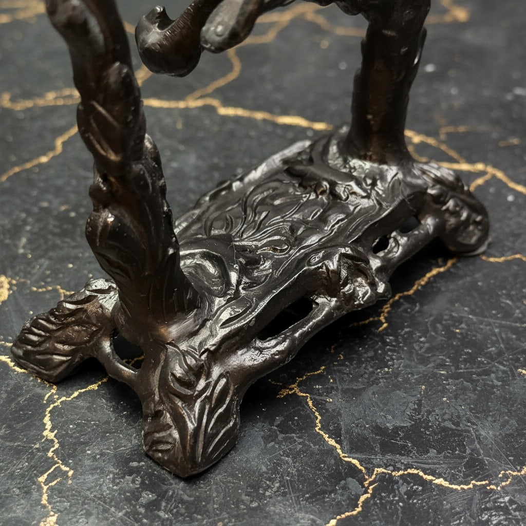 Art Nouveau Style Bronze Statue Girl on Swing Figurine Vintage Decor - 10