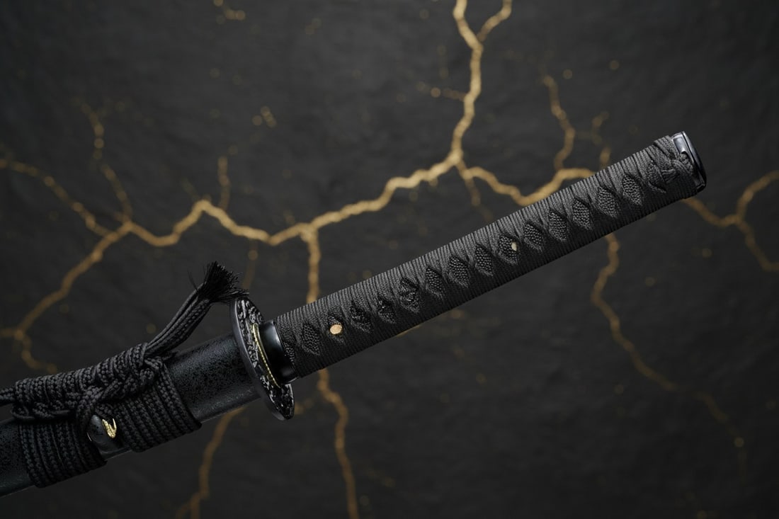 Battle Ready T10 Steel Katana, Sharp Full Tang Japanese Samurai Sword Black - 5