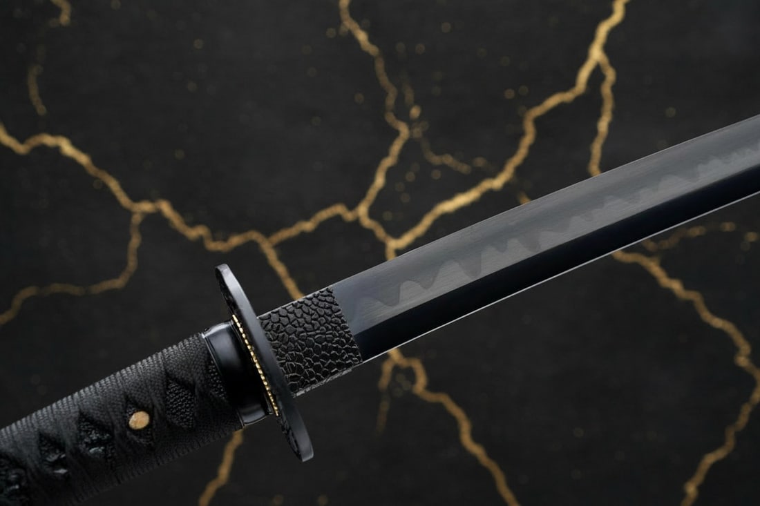 Battle Ready T10 Steel Katana, Sharp Full Tang Japanese Samurai Sword Black - 7