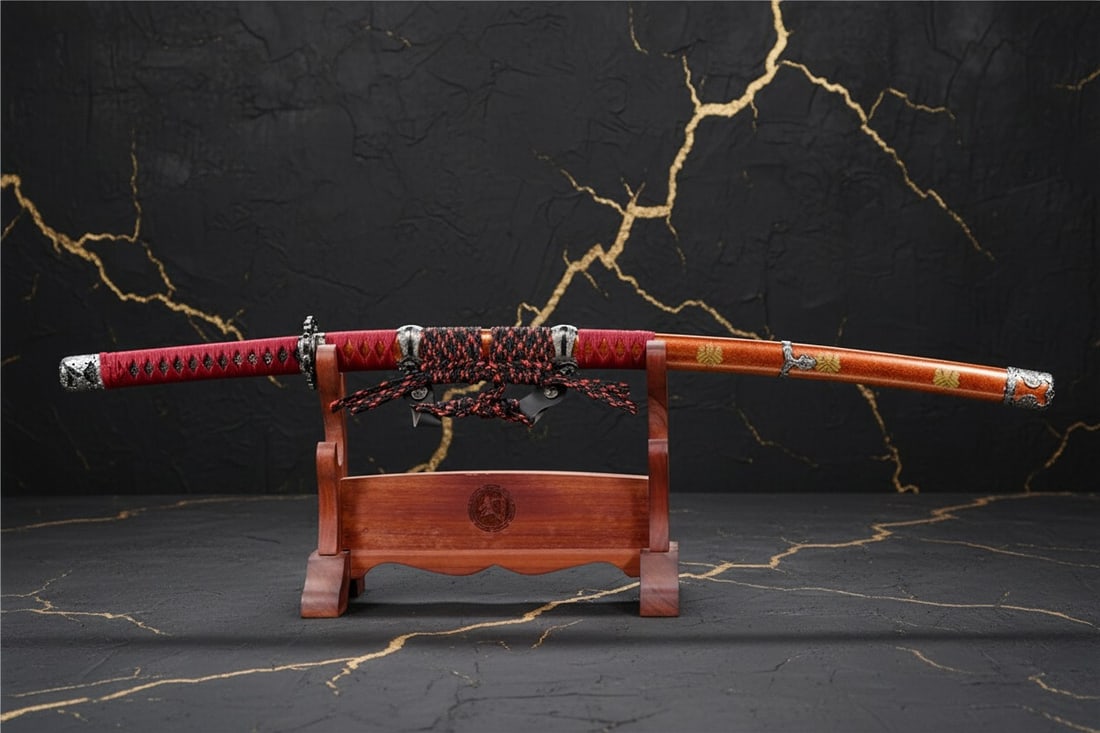 Hand-Forged Damascus Steel Japanese Tachi Sharp Samurai Battle Sword - 3