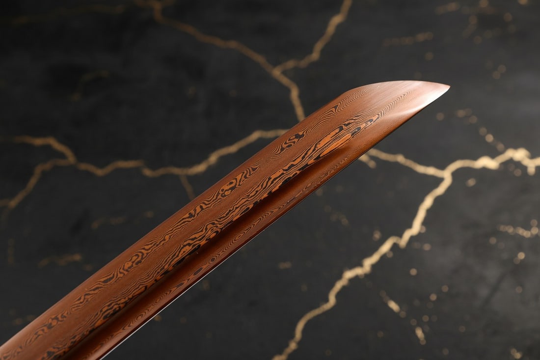 Hand-Forged Damascus Steel Japanese Tachi Sharp Samurai Battle Sword - 5