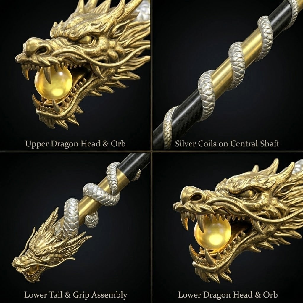 43" Foam Fantasy Staff Prop – Cosplay Costume Accessory LARP Weapon Display - 4