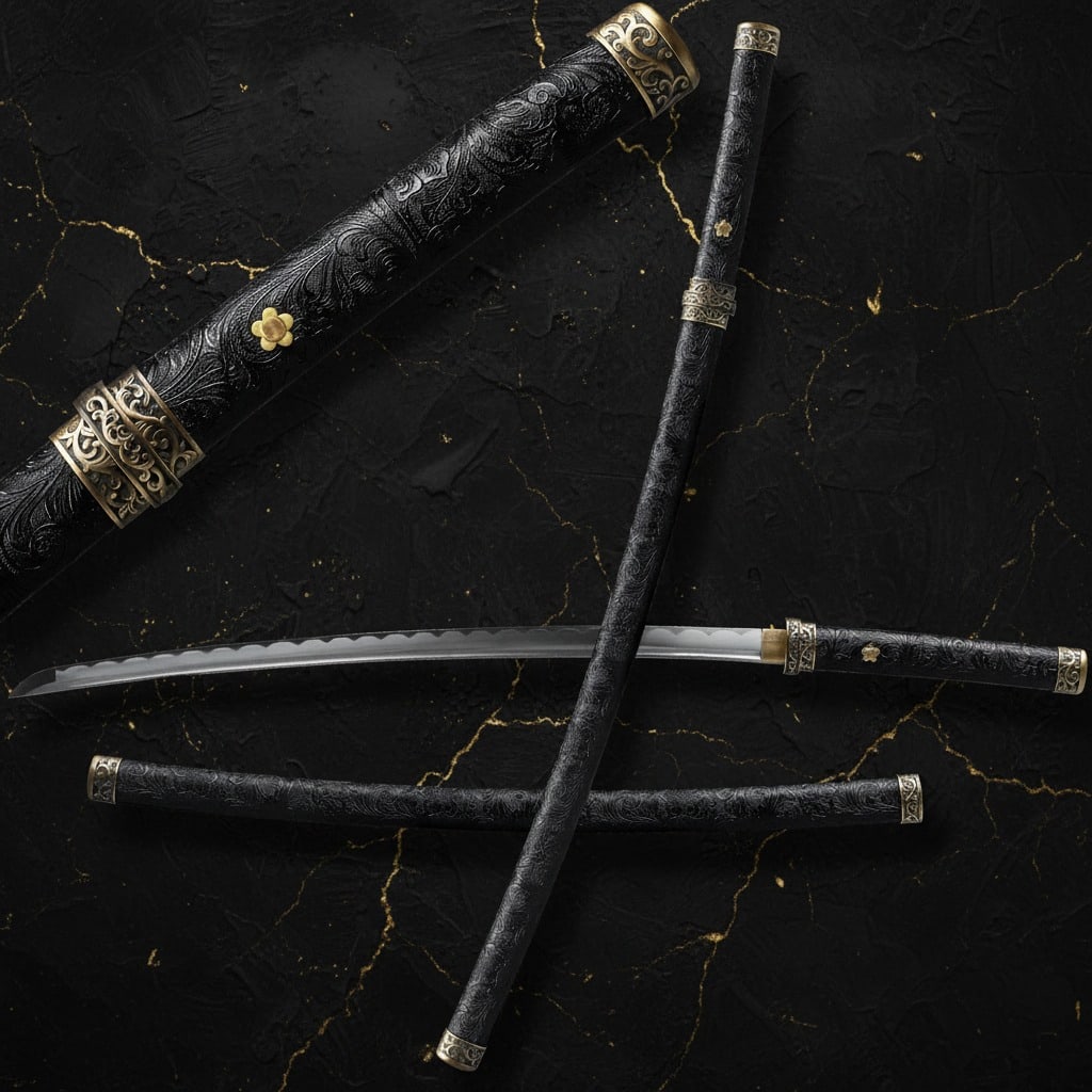 Sharp Hand-Forged Full Tang Carbon Steel Samurai Katana Battle Sword: Title:Sharp Hand-Forged Full Tang Carbon Steel Samurai Katana Battle Sword Description:This fully functional and battle-ready katana is meticulously crafted by experienced swordsmiths using traditiona