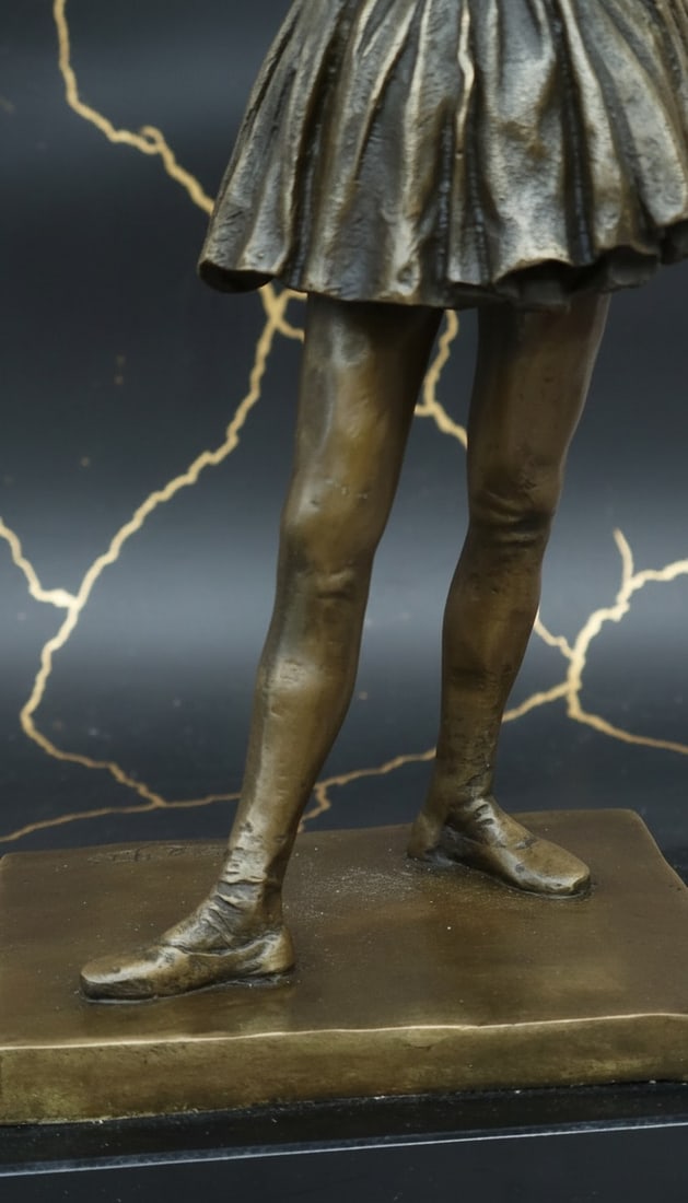 Ballerina Dancer Bronze Figurine Impressionist Style Ballet Girl Statue - 7