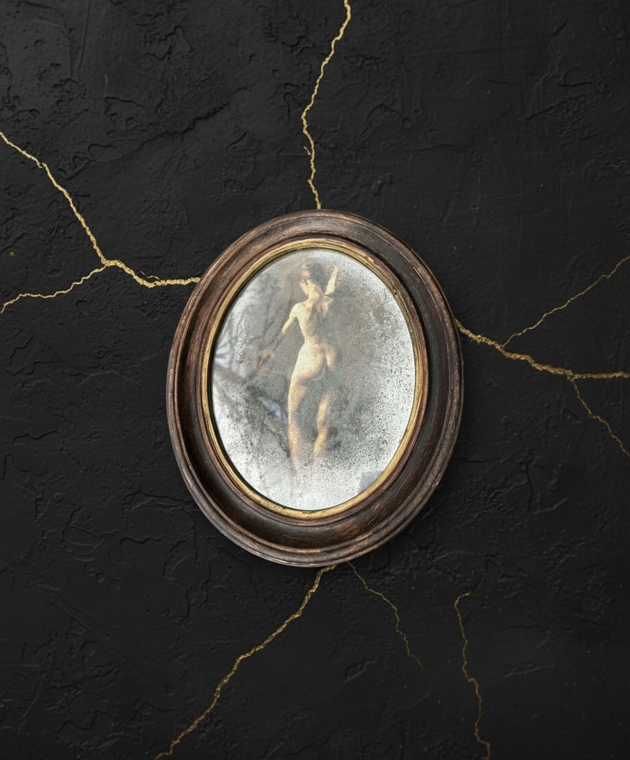 11x9 Antique Style Wall Mirror Art Print Ornate Distressed Frame Decor - 2