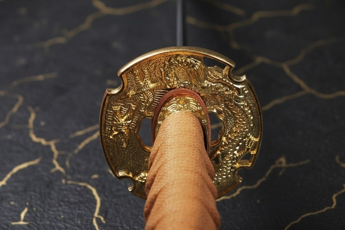 Hand-Forged T10 Steel Tachi Samurai Sword Battle Ready Rosewood Scabbard - 5