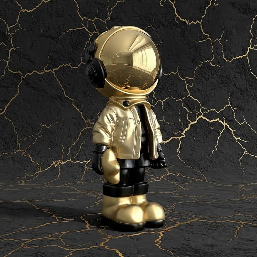 Large Spaceman Figurine Unique Cosmic Statue for Modern Home Office Decor - 3