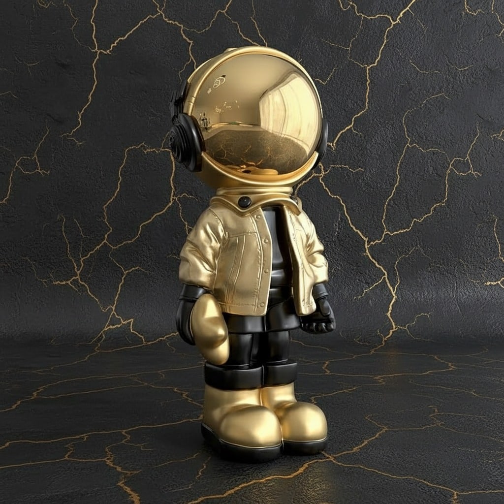 Large Spaceman Figurine Unique Cosmic Statue for Modern Home Office Decor - 4