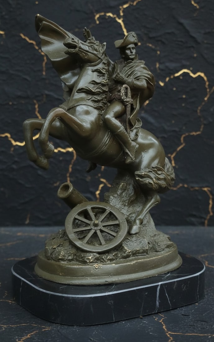 Napoleon Crossing Alps Bronze Horse Sculpture Statue Hand Cast Figurine (1 of 6)