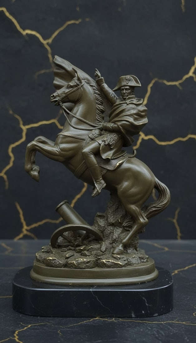 Napoleon Crossing Alps Bronze Horse Sculpture Statue Hand Cast Figurine - 2