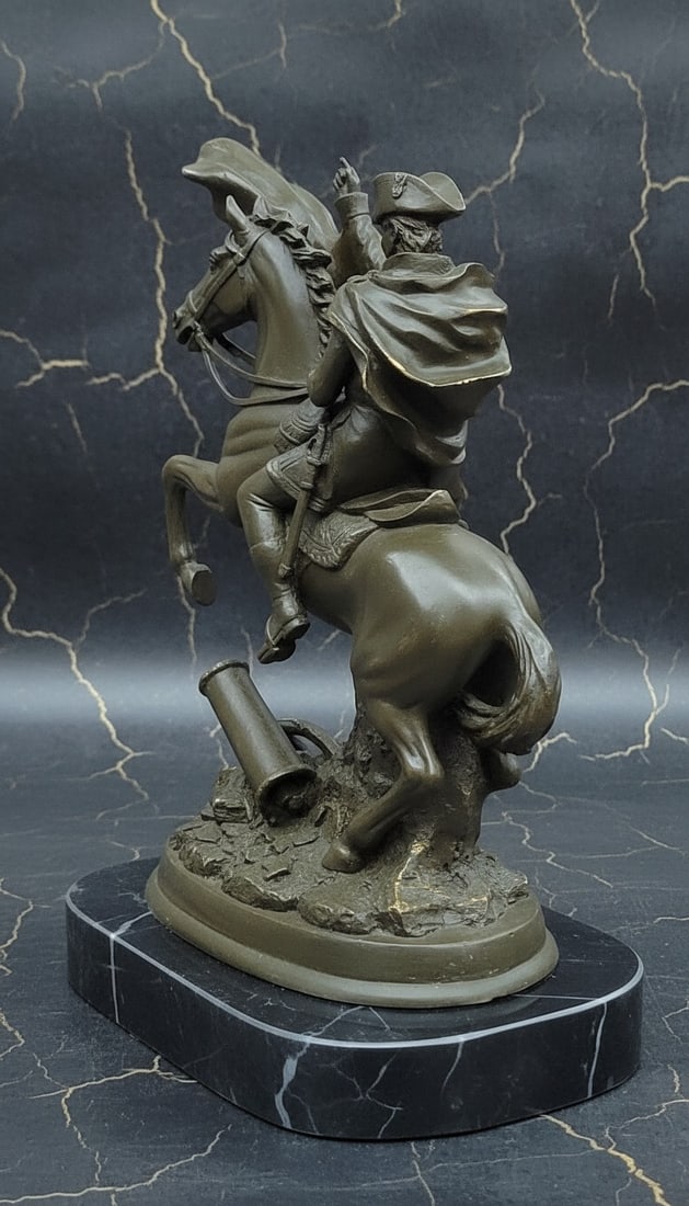 Napoleon Crossing Alps Bronze Horse Sculpture Statue Hand Cast Figurine - 3