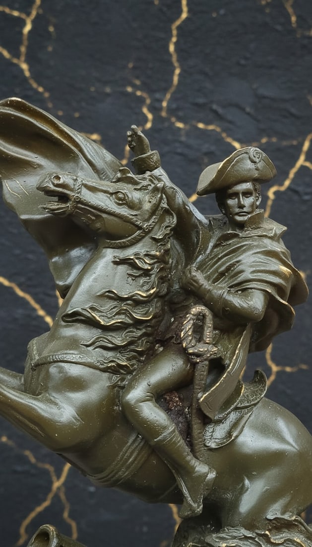 Napoleon Crossing Alps Bronze Horse Sculpture Statue Hand Cast Figurine - 4