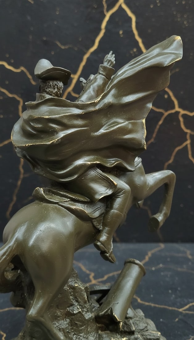Napoleon Crossing Alps Bronze Horse Sculpture Statue Hand Cast Figurine - 6