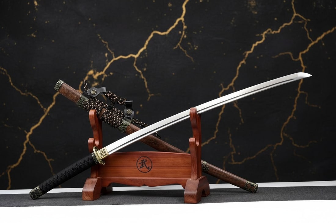 Sharp 1095 Carbon Steel Tachi Samurai Sword Functional Rosewood Japanese Blade - 3