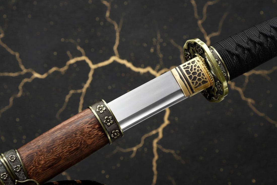 Sharp 1095 Carbon Steel Tachi Samurai Sword Functional Rosewood Japanese Blade - 5