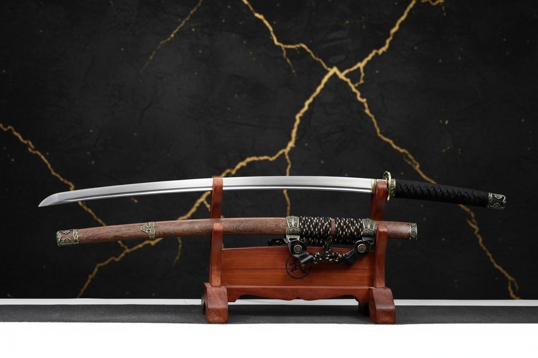 Sharp 1095 Carbon Steel Tachi Samurai Sword Functional Rosewood Japanese Blade - 9