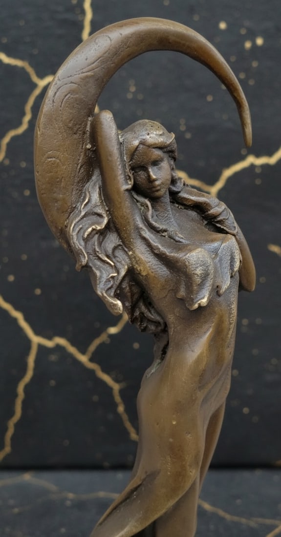 Cold Cast Bronze Venus Goddess Statue Birth of Aphrodite Figurine Sculpture - 3