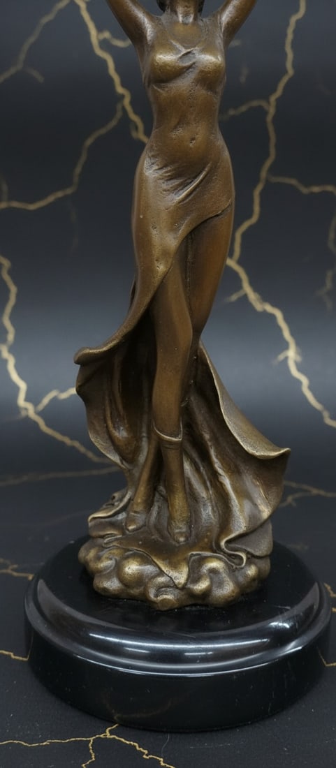 Cold Cast Bronze Venus Goddess Statue Birth of Aphrodite Figurine Sculpture - 4