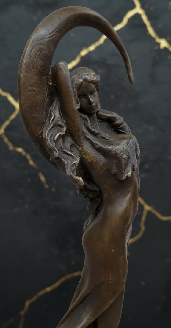 Cold Cast Bronze Venus Goddess Statue Birth of Aphrodite Figurine Sculpture - 6