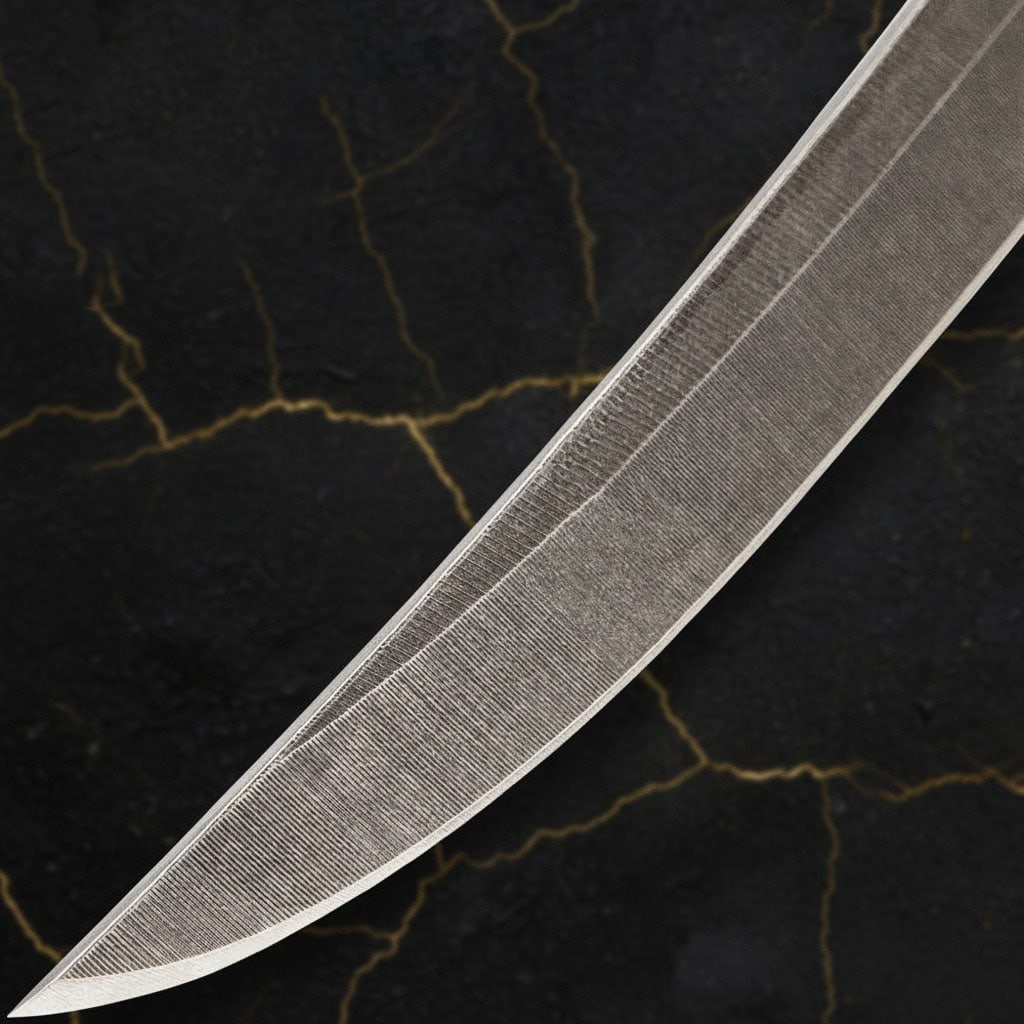 27" Tactical Wakizashi Sword, Full Tang Black Carbon Steel Blade w/ Sheath - 4