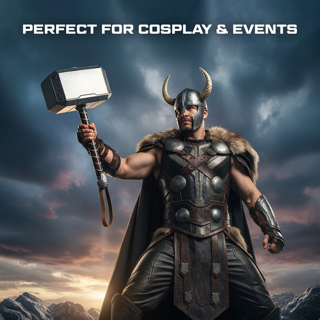 Lightweight Foam Mjolnir Hammer Cosplay Prop Thunder God Accessory - 5