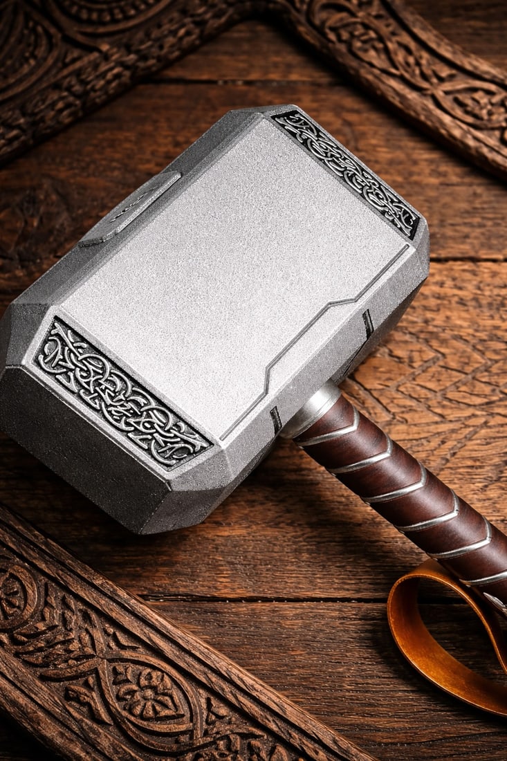 Lightweight Foam Mjolnir Hammer Cosplay Prop Thunder God Accessory - 7