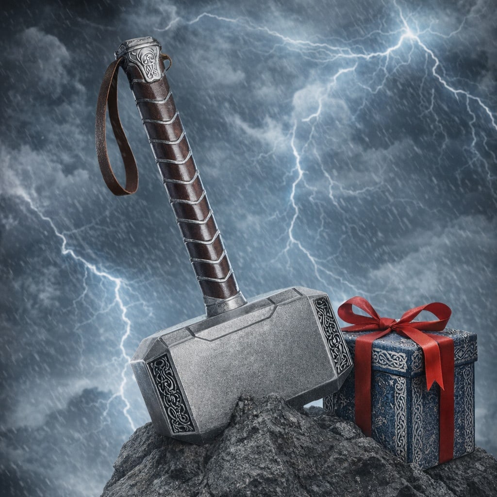Lightweight Foam Mjolnir Hammer Cosplay Prop Thunder God Accessory - 9