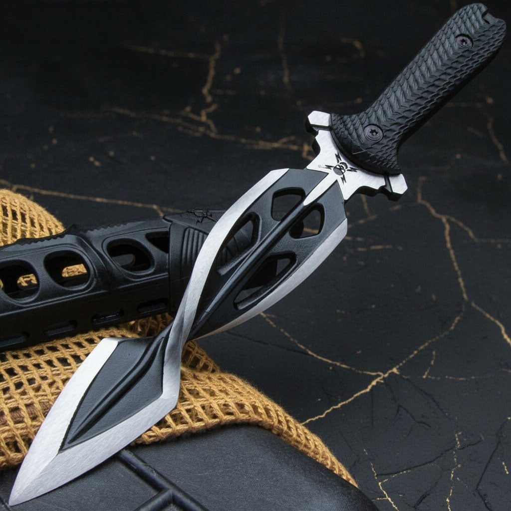 15" Spiral Fixed Blade Tactical Knife with Vortec Combat Sheath (1 of 5)