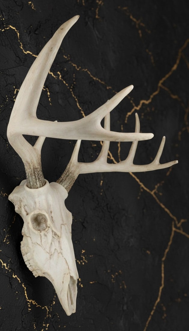 Rustic Deer Antler Wall Mount Large Taxidermy Bust Hunting Lodge Decor - 4