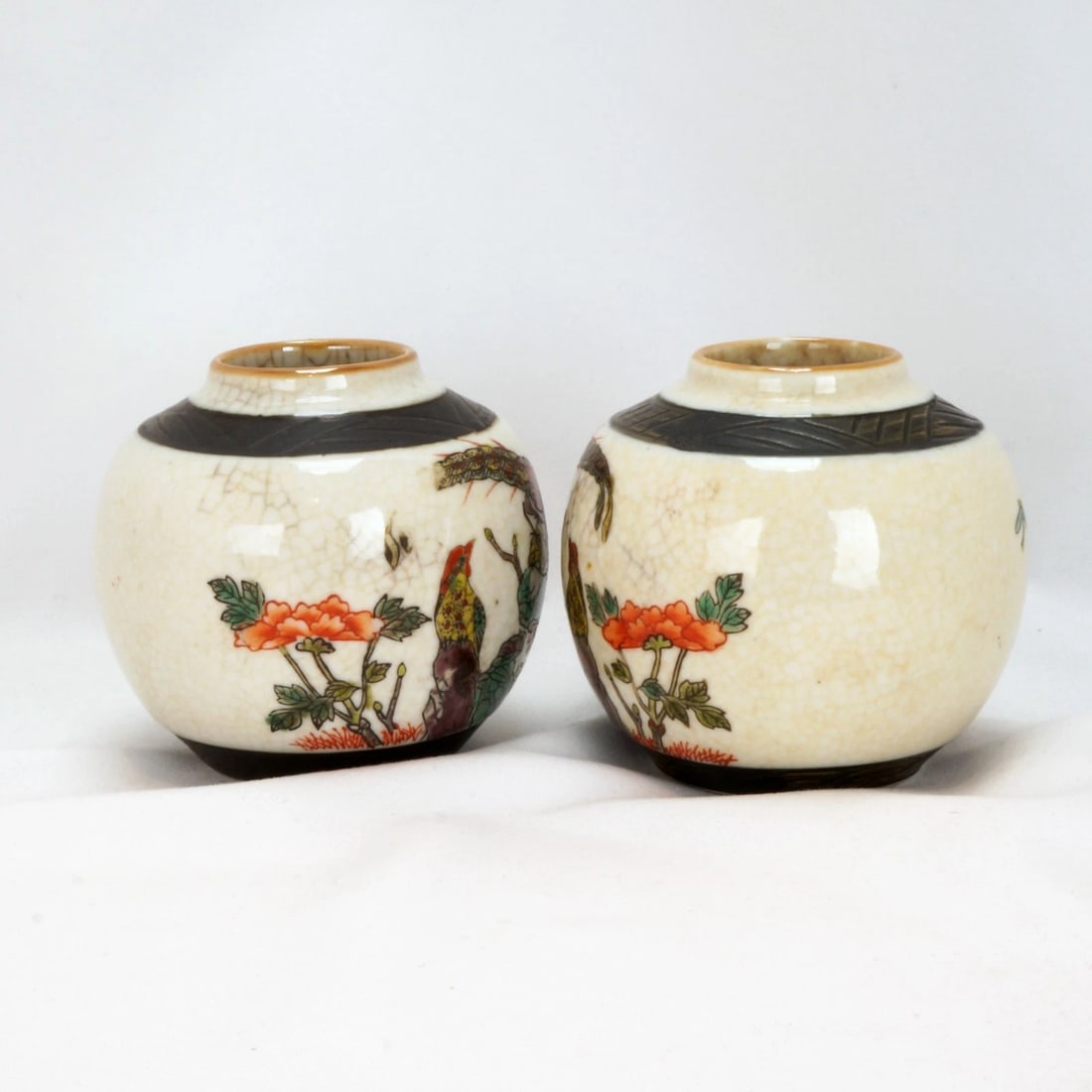 Early 20th C Small Pair Chinese Ginger Jars - 4