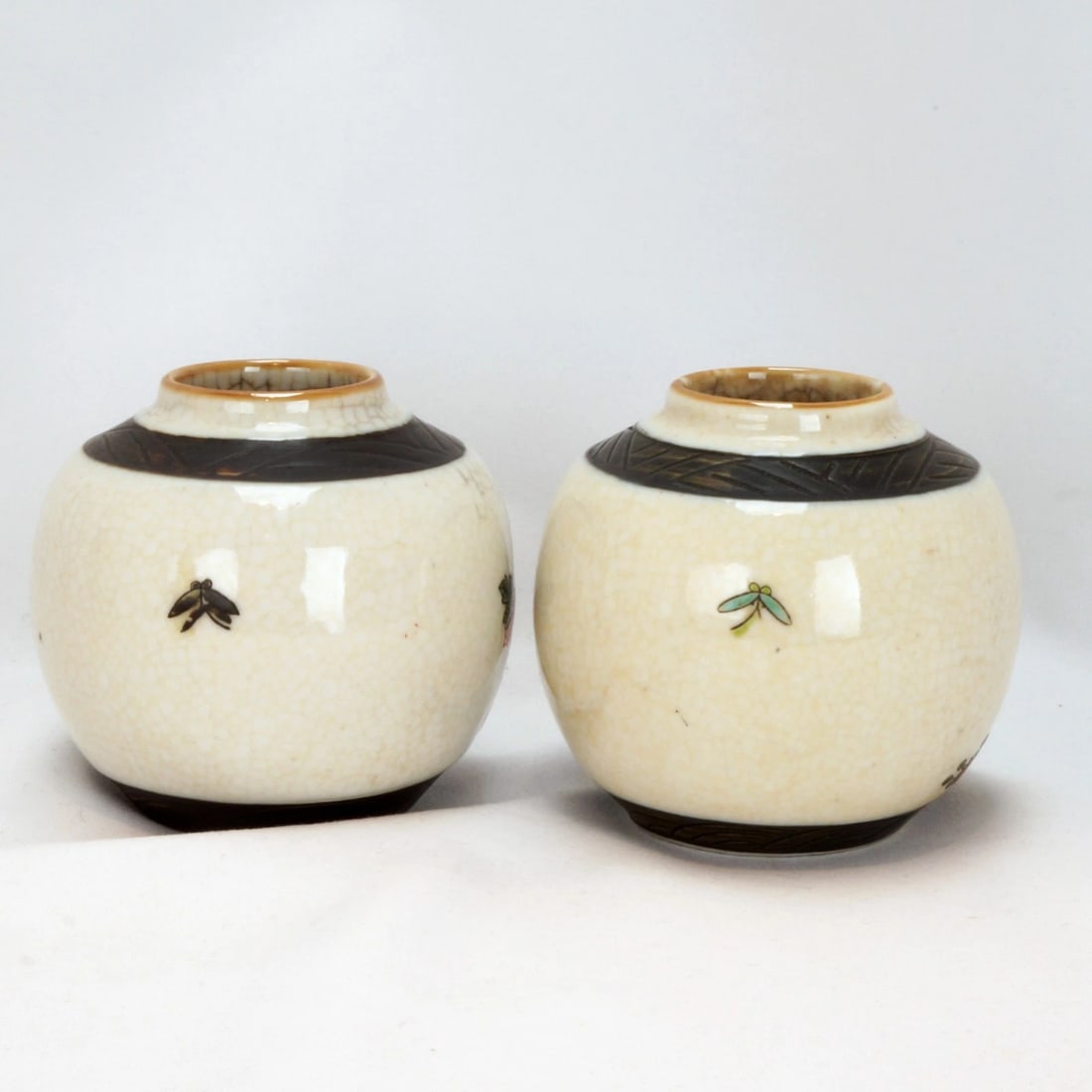 Early 20th C Small Pair Chinese Ginger Jars - 5