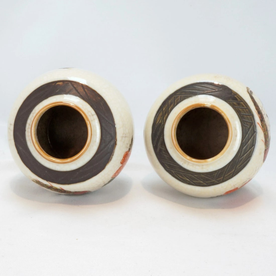 Early 20th C Small Pair Chinese Ginger Jars - 7