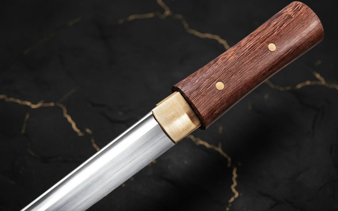 13" Hand-Forged 1095 Carbon Steel Tanto Knife Full Tang Japanese Shirasaya - 7