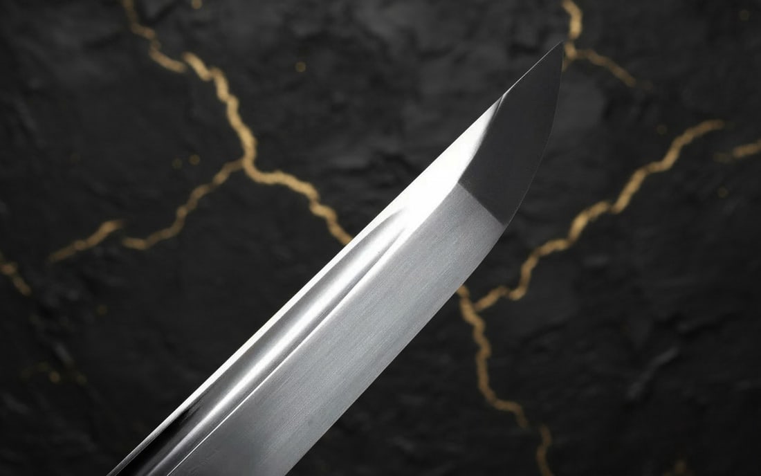 13" Hand-Forged 1095 Carbon Steel Tanto Knife Full Tang Japanese Shirasaya - 9