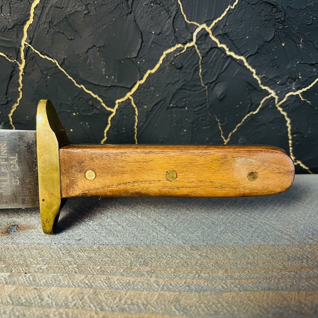 Vintage Style Gold Prospector Bowie Knife Acid Etched Steel Fixed Blade - 5