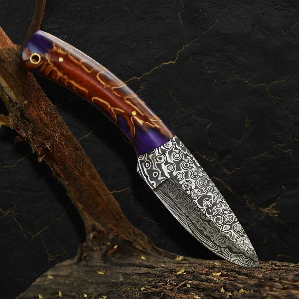 Rain Pattern Damascus Steel Skinner Knife, 8.5 inch Handmade Fixed Blade for Hunting: Title:Rain Pattern Damascus Steel Skinner Knife, 8.5 inch Handmade Fixed Blade for Hunting Description:Discover this expertly crafted handmade skinner knife, featuring a distinctive rain pattern