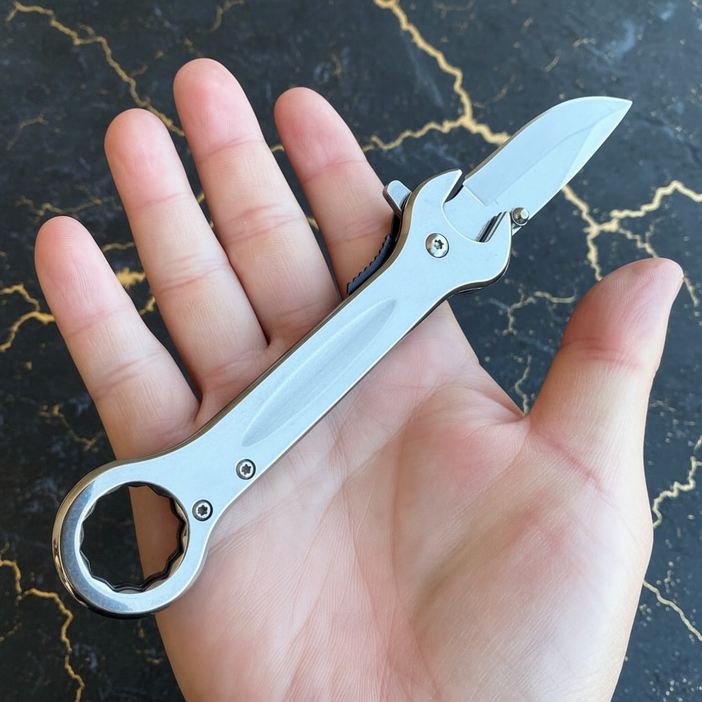 7.5" Tactical Folding Pocket Knife Multi-Tool Wrench Assisted EDC Blade - 4