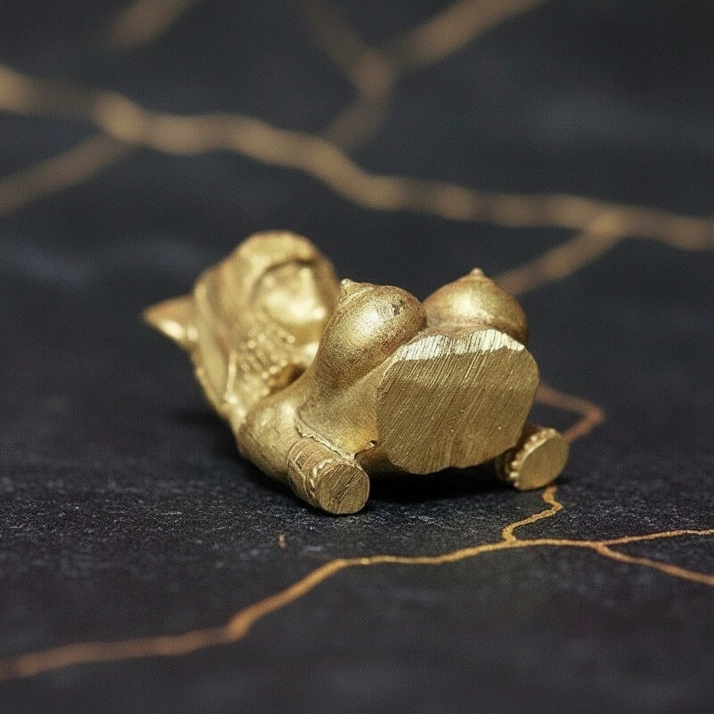 Small Egyptian Queen Nude Figurine Solid Brass Body Art Home Decor Statue - 2