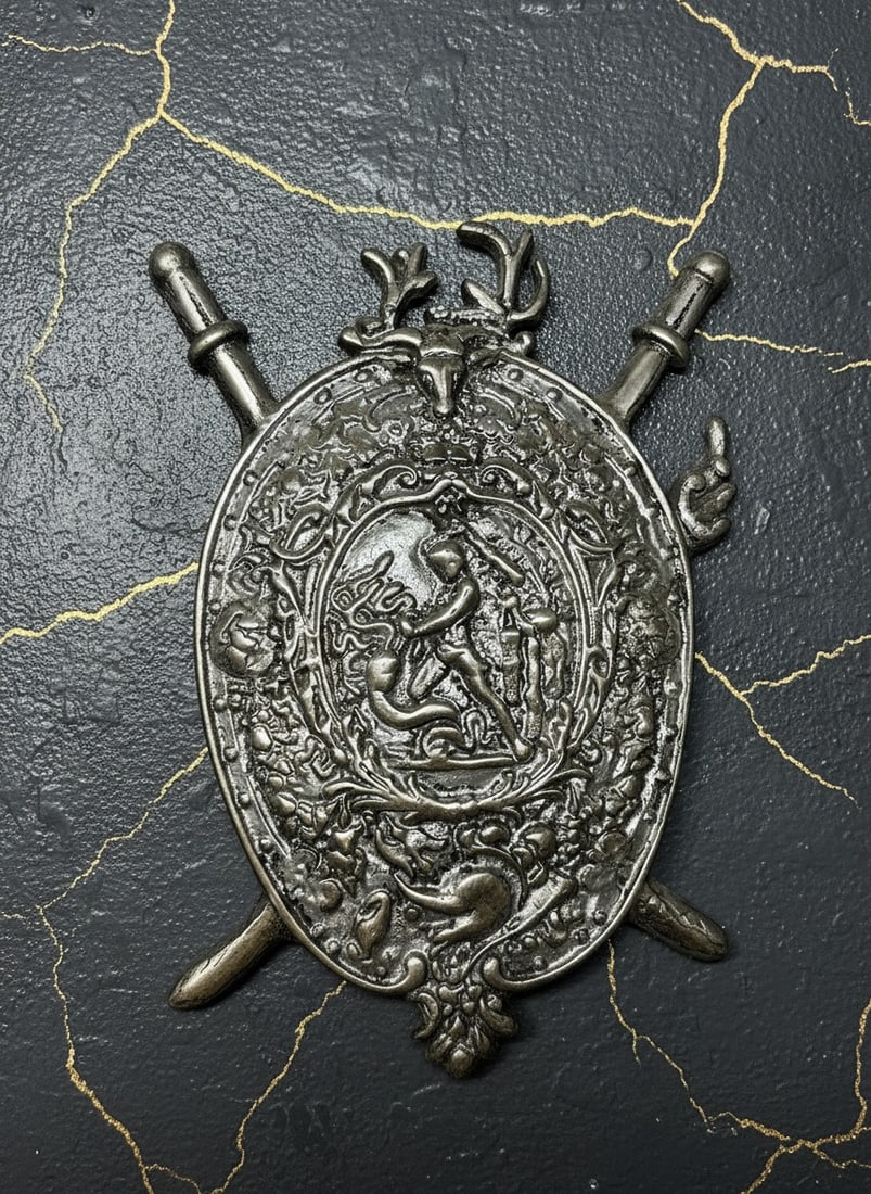 17x27 Medieval Perseus vs Medusa Heraldic Shield Wall Plaque Crest Art - 2