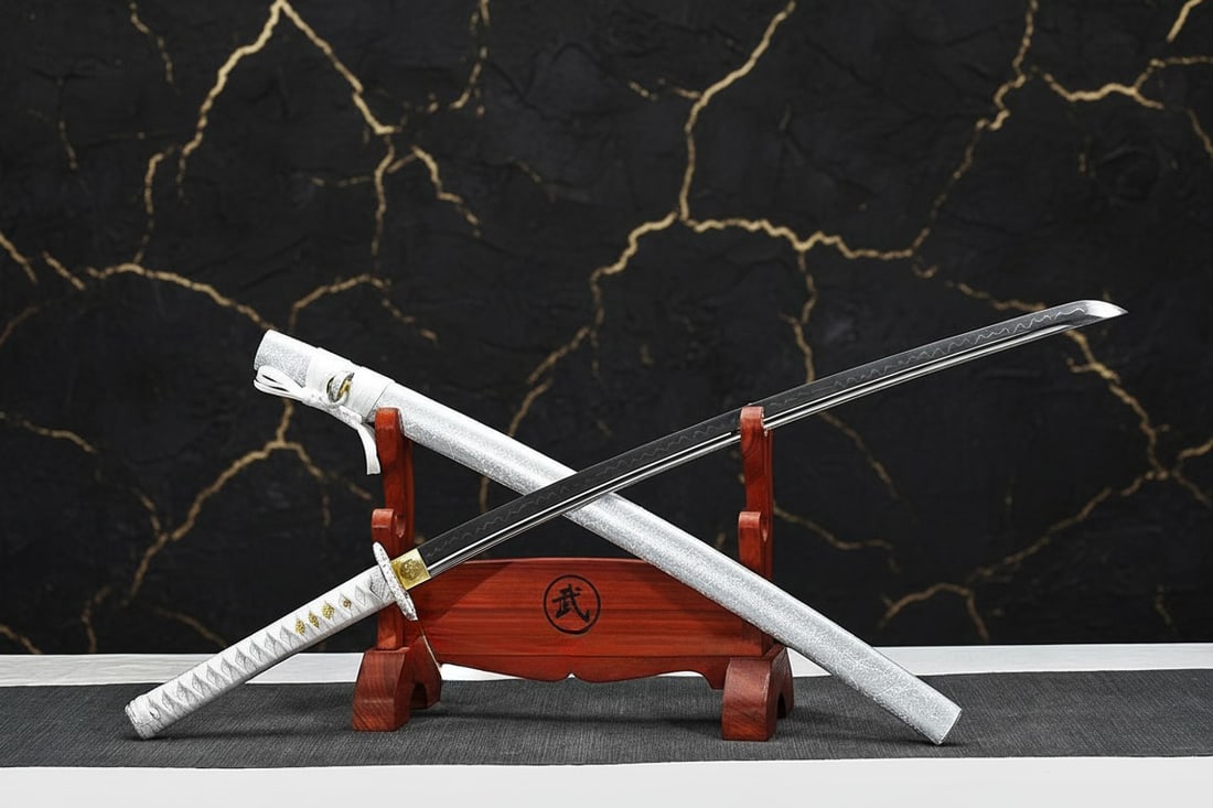 Hand-Forged Clay Tempered Steel Katana Full Tang Samurai Sword Dragon Guard - 13