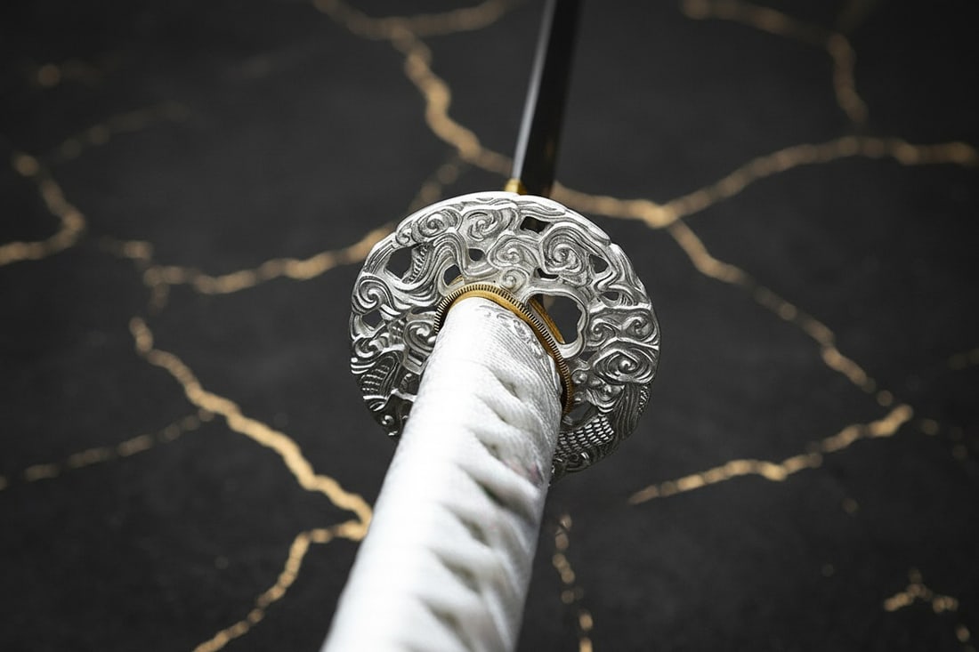 Hand-Forged Clay Tempered Steel Katana Full Tang Samurai Sword Dragon Guard - 4
