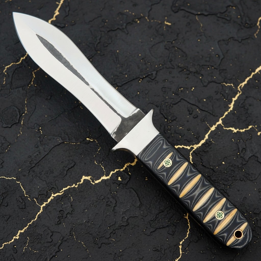 Handmade D2 Steel Dagger Micarta Grip and Premium Leather Sheath Tactical Knife - 3