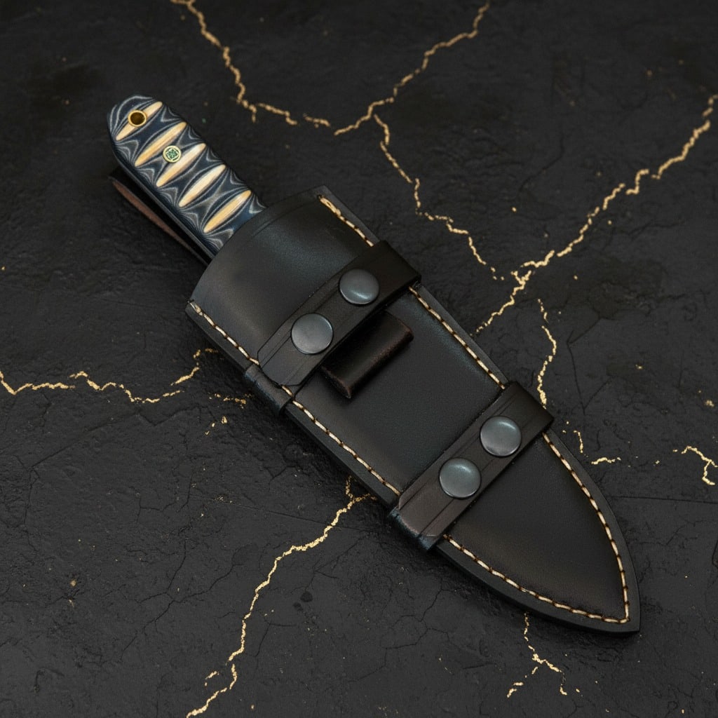 Handmade D2 Steel Dagger Micarta Grip and Premium Leather Sheath Tactical Knife - 4