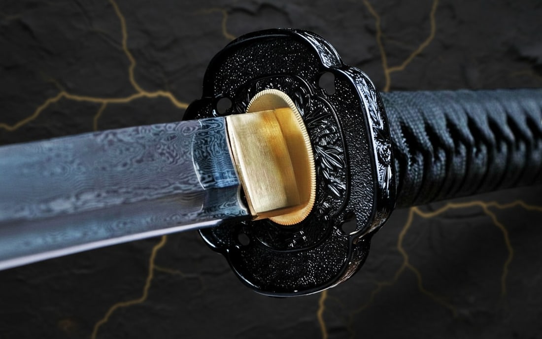 Hand-Forged Damascus Steel Katana Sharp Full Tang Japanese Samurai Sword - 5