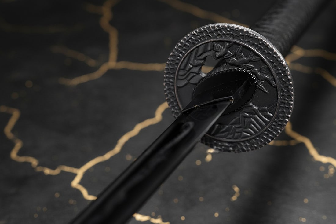 Hand-Forged 1060 Carbon Steel Japanese Katana Sharp Full Tang Dragon Blade - 8
