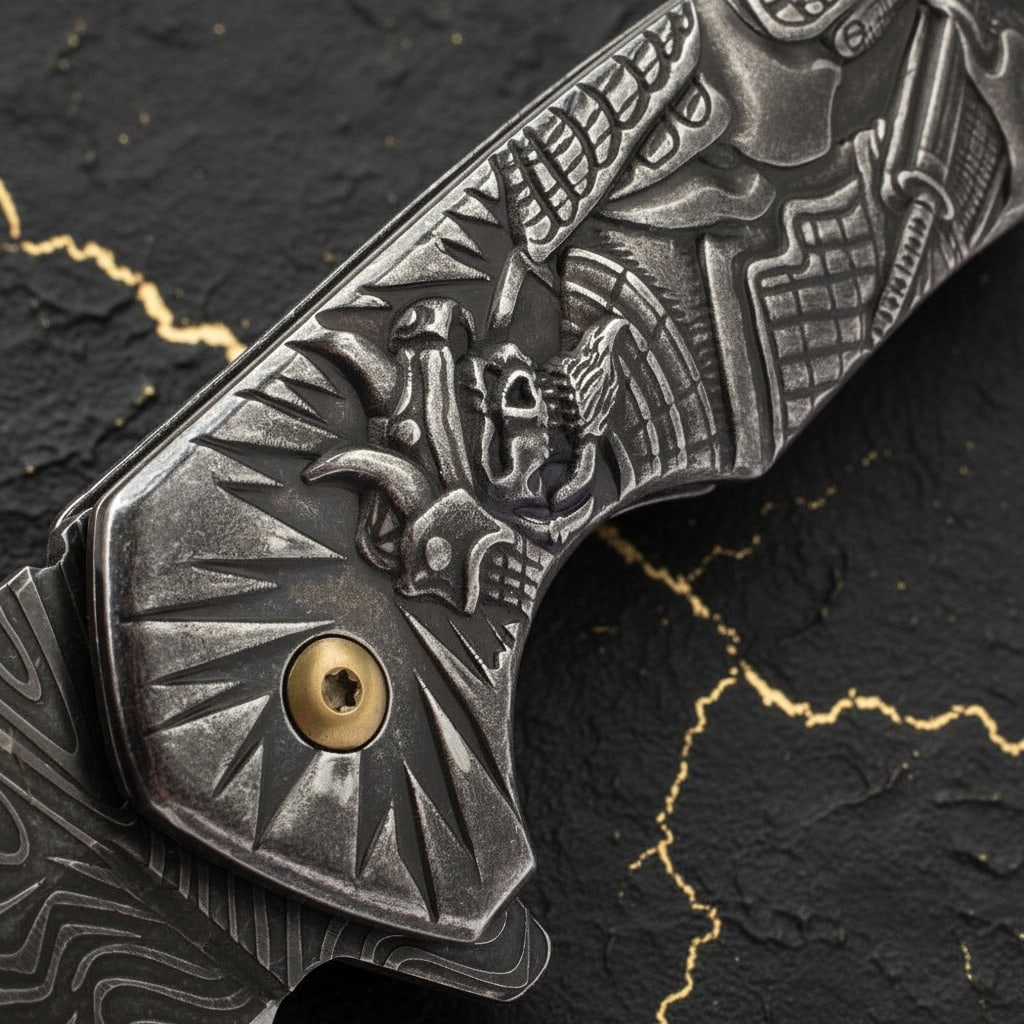 Damascus Steel Tactical EDC Folding Knife Spring Assisted Pocket Folder - 2
