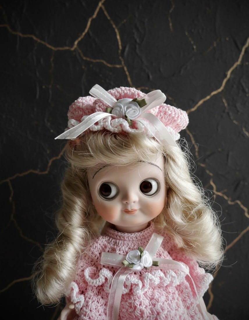Antique German Bisque Googly Doll Figurine Google Eye Porcelain Character - 3