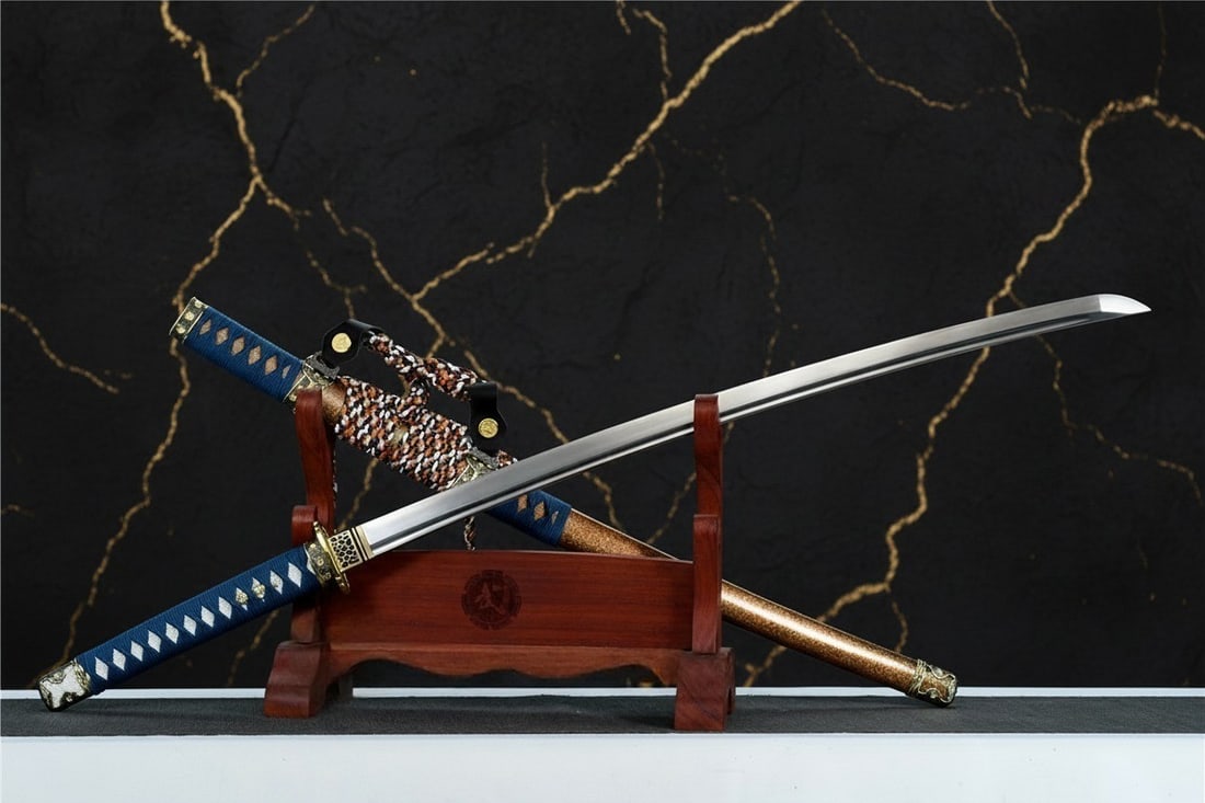 Hand-Forged High Carbon Spring Steel Tachi Katana Sharp Full Tang Sword - 8