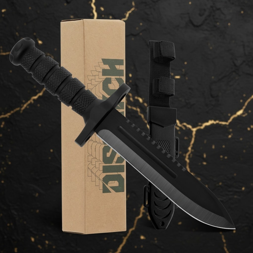 12" Outdoor Survival Fixed Blade Knife with Sheath Tactical Camping Tool - 2